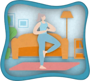 una persona con un vestido azul