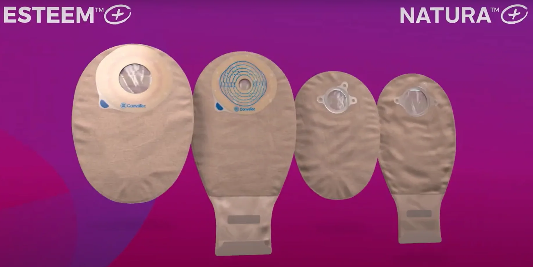 a range of ostomy pouches