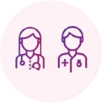 Dos profesionales médicos uno al lado del otro indican que el 99% de los médicos recomiendan el apósito Aquacel® Ag+ Extra™.