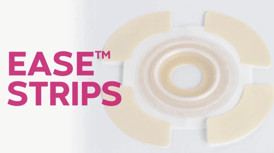 A video thumbnail of 'How to Use Ease™ Strips with Your Ostomy Pouching System'