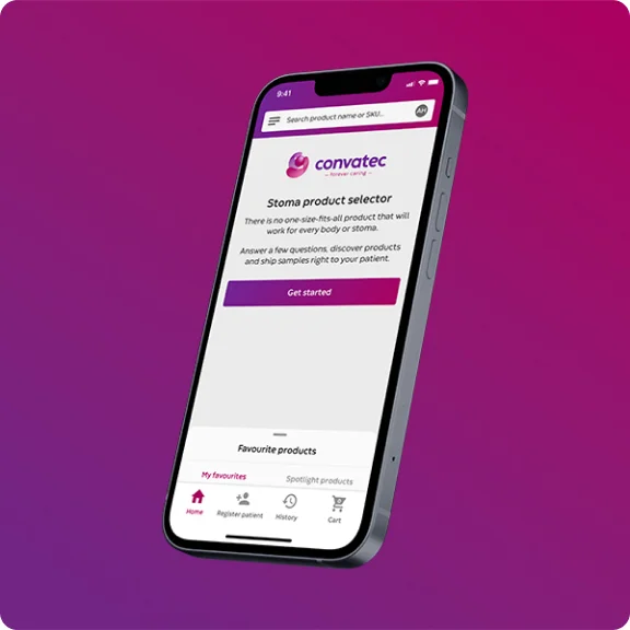 모바일 앱을 통해 언제든지 Convatec의 Ostomy Care 앱에 액세스하십시오.